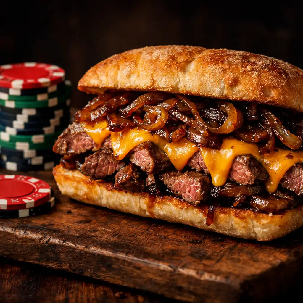 Texas Hold'em steak sandwich s hranolky